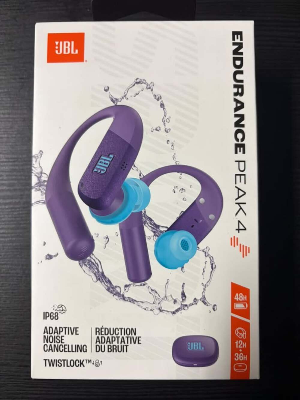 JBL Endurance Peak 4 In-Ear Wireless Earbuds in Purple (Sealed)